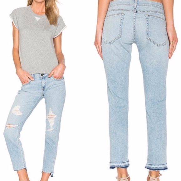 Rag & Bone Jeans • Dre Capri in Marina Step Hem Stretchy Light Wash Blue Size 24 - Picture 7 of 13